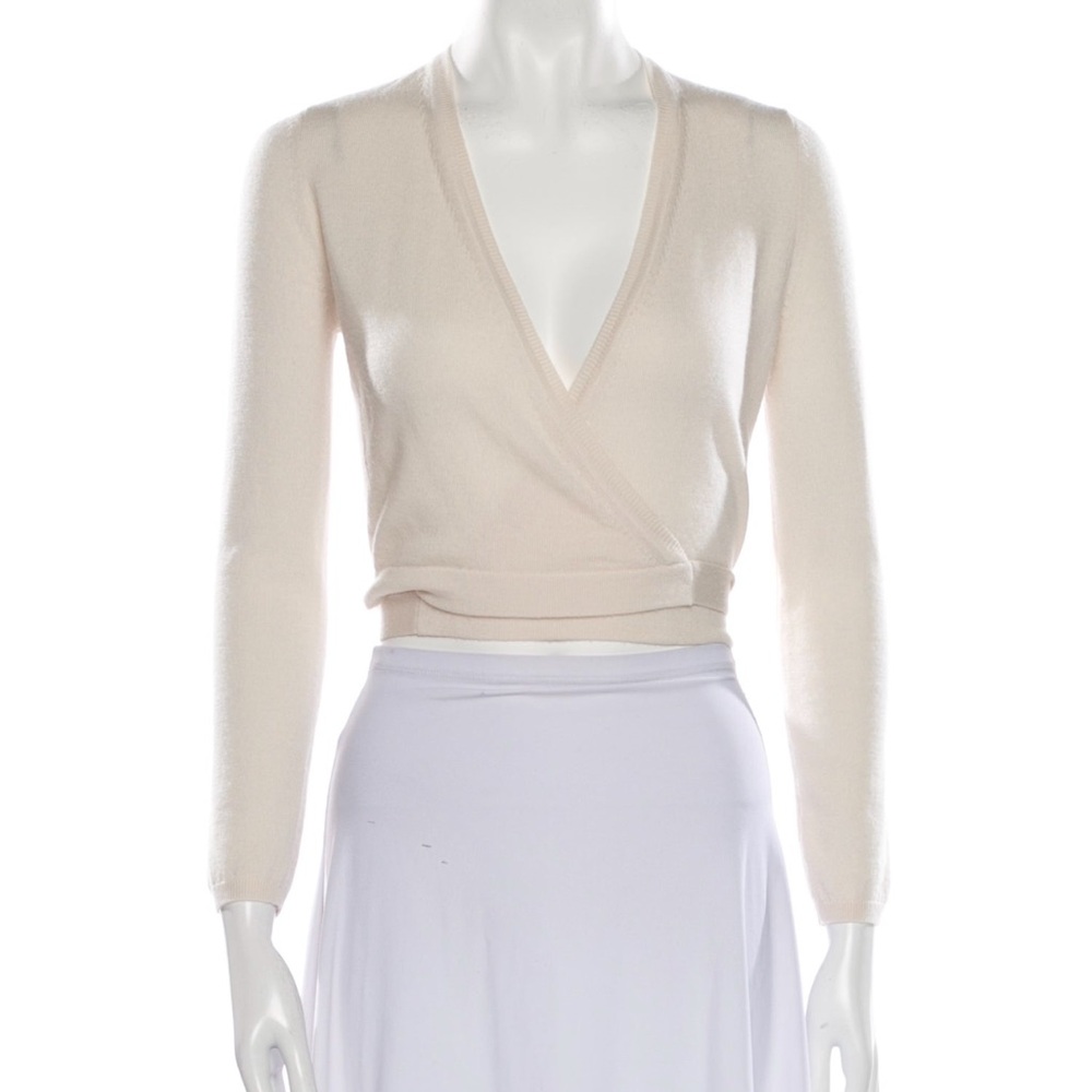 Zimmermann Cream V-Neck Sweater